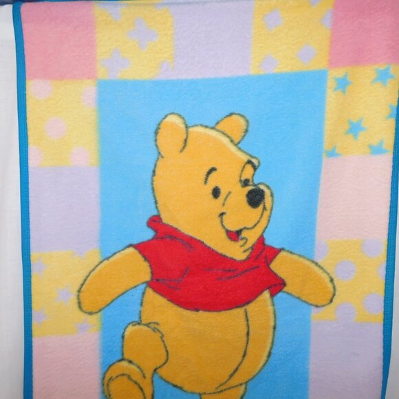 VTG Nemcor Disney Winnie the Pooh Pastel Acrylic Fleece Blanket 28" x 44" Child - Picture 3 of 9